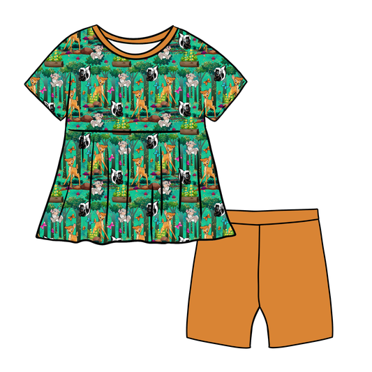 Forest Friends Peplum/Shorts