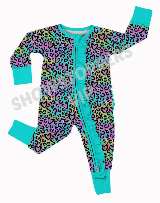 Lovely Leopard Ruffled Convertible Zip Romper