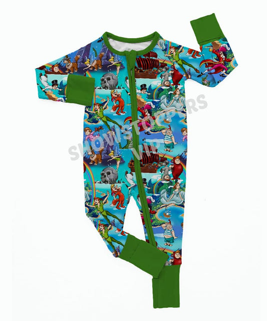 Neverland (Green) Convertible Zip Romper