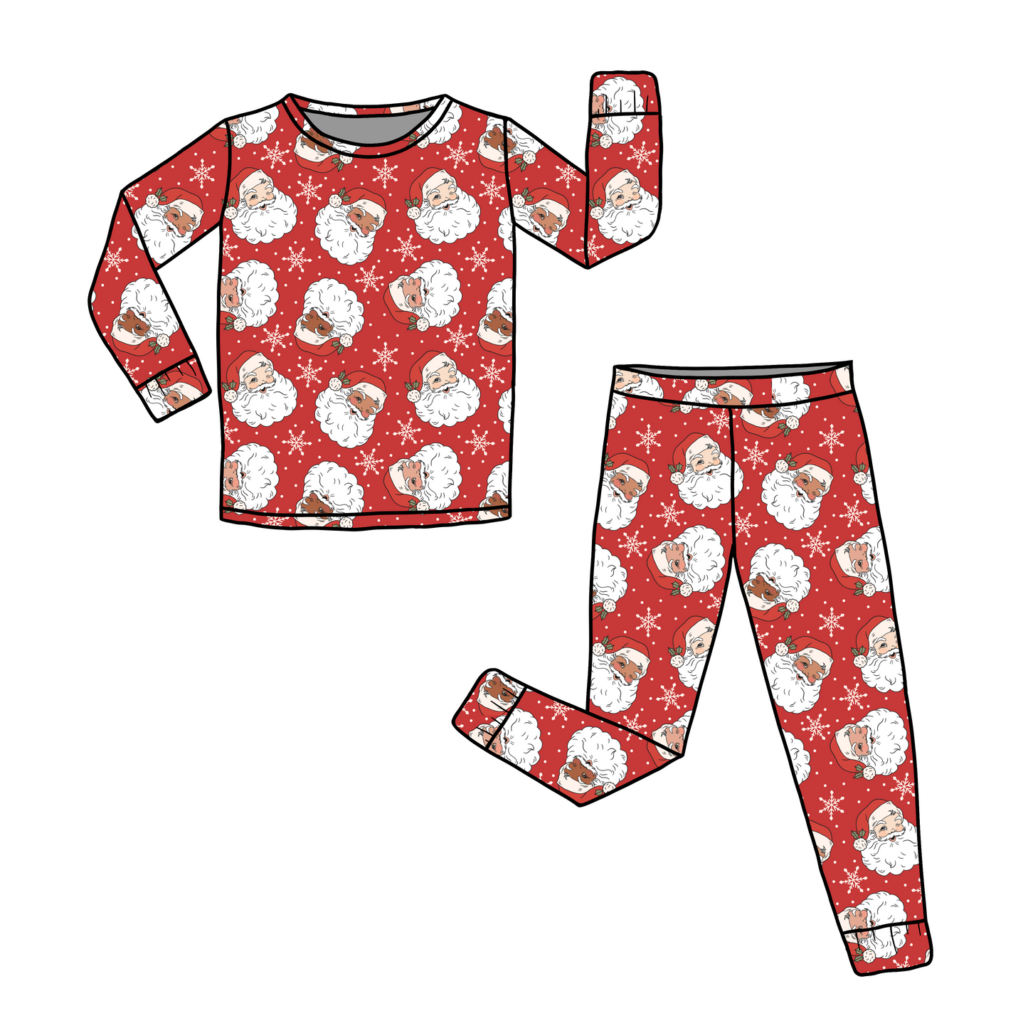 Vintage Santa Two-Piece Pajama Set