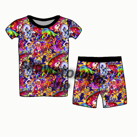 Remember Me BLACK Short Sleeve & Shorts Two-Piece Pajama Set